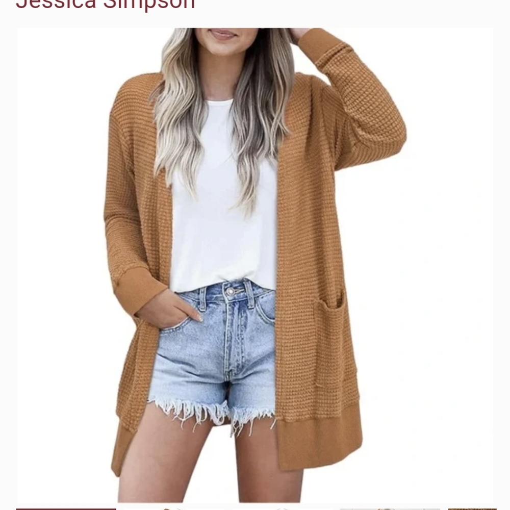 Jessica Simpson cardigan duster mustard brown One size